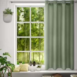 Zasłona oliwkowa z matowej gładkiej tkaniny 140x175 cm przelotka - RITA