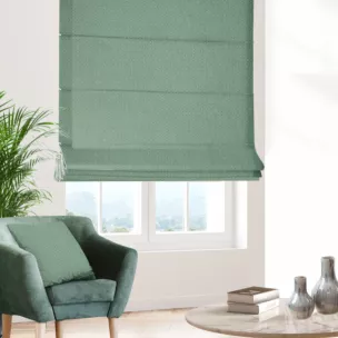 Roleta rzymska DORA - HIT jasnoturkusowa z miękkiej tkaniny o welurowej strukturze