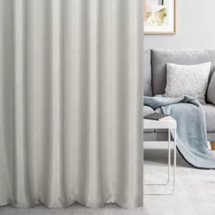 Zasłona szyta na taśmie 5 cm naturalna z gładkiej, zaciemniającej tkaniny z wyraźnym splotem