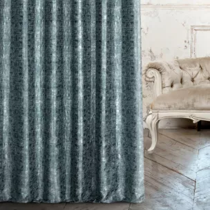 Zasłona szyta na taśmie 5 cm turkusowa z ekskluzywnej tkaniny z delikatnym połyskiem