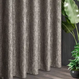 Tkanina zasłonowa grubsza, szenilowa, o melanżowej fakturze