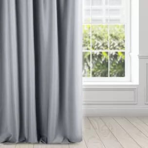 Zasłona srebrna z błyszczącym splotem 140x250 cm przelotka - ESSME