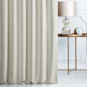 Zasłona szyta na taśmie 5 cm VISCAYA kremowa z melanżowej i miłej w dotyku tkaniny Italissima