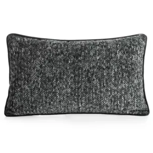 Poszewka na poduszkę 30x50 cm stalowa z plecionej szenilowej nici z efektem melanżu BARI