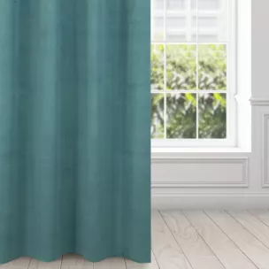 Zasłona turkusowa z matowego welwetu 140x250 cm przelotka - MILO