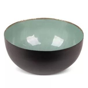 Metalowa misa DORA z zielonym wnętrzem