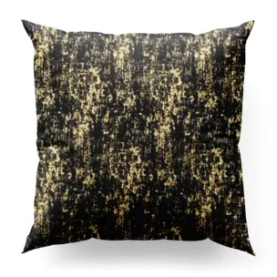 Poszewka szyta MALLORCA czarno złocista z miękkiej tkaniny szenilowej przetykanej błyszczącą nicią