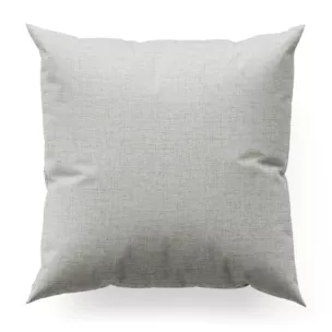 Poszewka szyta jasnosrebrna z tkaniny w stylu eko o naturalnym splocie