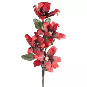 Kwiat sztuczny czerwony z plastycznej pianki foamiran 70 cm