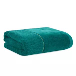 Ręcznik do rąk 30x50 cm bawełniany kolor ciemnozielony z welwetową bordiurą 550 g/m2 ARIA