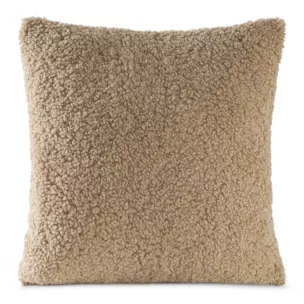 Poszewka na poduszkę 45x45 cm z miękkiej tkaniny barankowej beżowa BUKLA