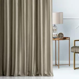 Zasłona szyta na taśmie 5 cm brązowa z miękkiej tkaniny welwetowej