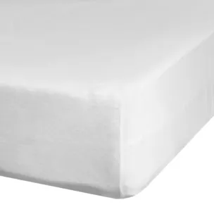 Prześcieradło z gumką 220x200 cm z bawełny kolor biały 105 g/m2 BASIC
