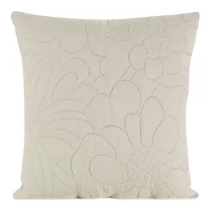 Poszewka na poduszkę 40x40 cm kremowa z kwiatowym wzorem wykonanym techniką hot press ALARA DESIGN 91