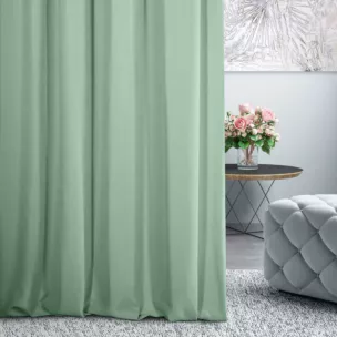 Zasłona szyta na taśmie 5 cm DORA - HIT jasnoturkusowa z miękkiej tkaniny o welurowej strukturze