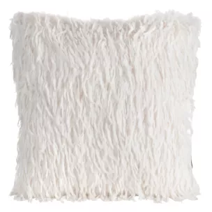 Poszewka na poduszkę 45x45 cm biała z miękkiego futerka ADORE