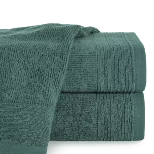 Ręcznik do rąk 30x50 cm bawełniany kolor ciemnomiętowy zdobiony błyszczącą bordiurą 500 g/m2 LARI