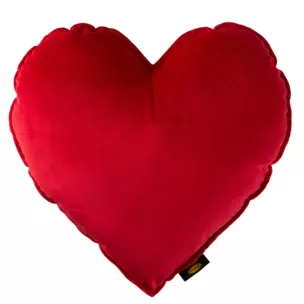 Poduszka w kształcie serca 45 x 45 cm welwetowa czerwona