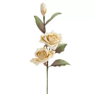Kwiat sztuczny kremowy z plastycznej pianki foamiran 80 cm