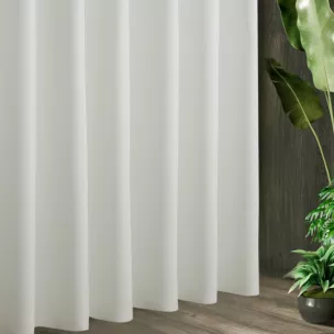 Tkanina zasłonowa w stylu eko, miękka w dotyku z ozdobnym splotem