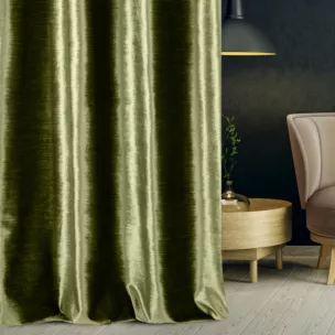 Tkanina zasłonowa, miękka, welwetowa z połyskiem, w poziome prążki  z kolekcji Pierre Cardin