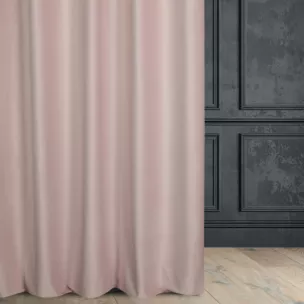 Zasłona szyta na taśmie 5 cm jasnoróżowa z miękkiej półmatowej tkaniny welwetowej