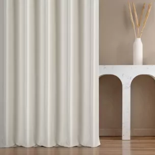 Zasłona szyta na taśmie 5 cm naturalna z miękkiej półmatowej tkaniny welwetowej