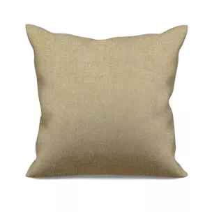 Poszewka szyta beżowa miękka, szenilowa tkanina o wyraźnym splocie i delikatnym połysku