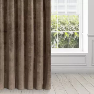 Zasłona brązowa z ekskluzywnego aksamitnego welwetu 290 g/m2 140x270 cm taśma - VILLA