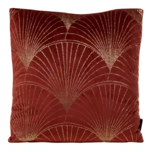 Poszewka na poduszkę 45x45 cm welwetowa kolor bordowy ze złotym nadrukiem BLINK 21
