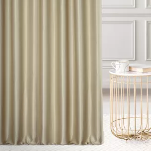 Zasłona szyta na taśmie 5 cm oliwkowa z jednokolorowej gładkiej tkaniny