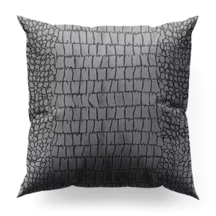 Poszewka szyta SAFARI grafitowa z miękkiej welwetowej tkaniny w wytłaczany wzór
