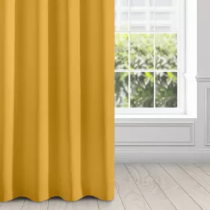 Zasłona musztardowa z matowej gładkiej tkaniny 140x250 cm przelotka - RITA