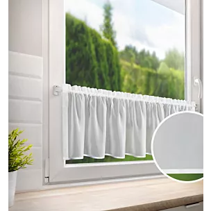 Zazdrostka biała z woalu wykończona atłasową lamówką 150x40 cm tunel - VIOLET