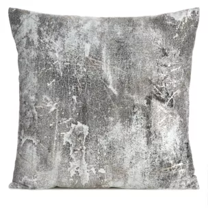 Poszewka na poduszkę 45x45 cm welwetowa grafitowa zdobiona metalicznym wzorem ESTER