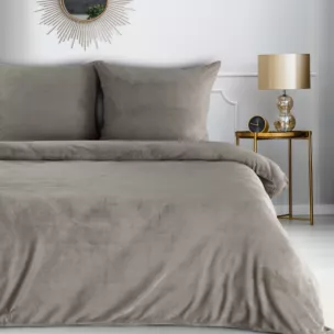 Pościel 220x200 cm gładka z polaru kolor beżowy FLANO