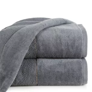 Ręcznik do rąk 30x50 cm bawełniany kolor stalowy z welwetową bordiurą 550 g/m2 ARIA