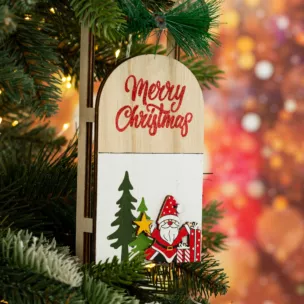 Ozdoba choinkowa w kształcie sanek w stylu eko