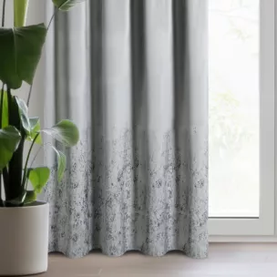 Zasłona welwetowa szara z przecieranym wzorem 140x270 cm taśma - MIRELA