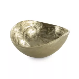 Metalowa misa PEDRO o falujących brzegach złota