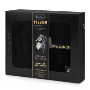 Zestaw ręczników bawełnianych na prezent 3 szt kolor czarny 550 g/m2 VENUS Eva Minge