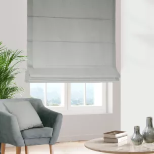 Roleta rzymska srebrna z eleganckiej błyszczącej tkaniny