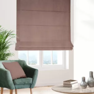 Roleta rzymska DORA - HIT ciemnobeżowa z miękkiej tkaniny o welurowej strukturze