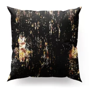 Poszewka szyta czarno złota z tkaniny welwetowej z metalicznym nadrukiem