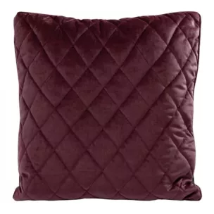 Poszewka na poduszkę 45x45 cm welwetowa, bordowa pikowana we wzór karo z ozdobną wypustką VELVET 27 Eurofirany Premium