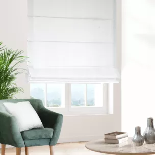 Roleta rzymska kremowa z tkaniny o naturalnym splocie z efektem melanżu