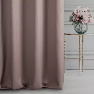 Tkanina zasłonowa z widocznym strukturalnym splotem, w stylu eko