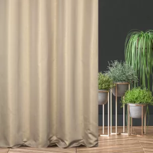 Zasłona szyta na taśmie 5 cm złota z tkaniny w drobny połyskliwy wzór