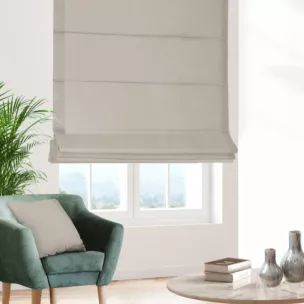 Roleta rzymska ciemnobeżowa z tkaniny welwetowej zaciemniającej w 100%