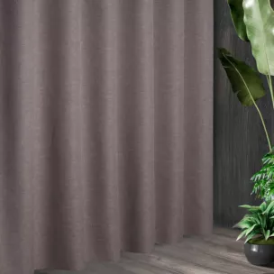 Tkanina zasłonowa w stylu eko, miękka w dotyku z ozdobnym splotem